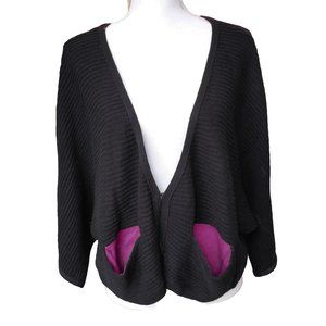 Nordstrom Tarnish Black Goth Cocoon Knit Cardigan Sweater